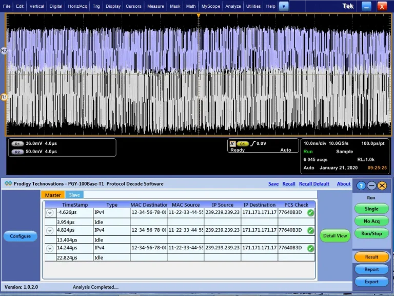 100Base-T1 Automotive Ethernet Protocol Decode Software Datasheet