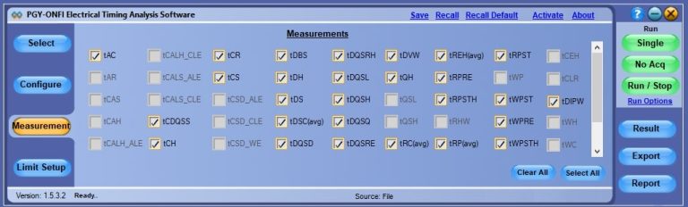 ONFI Electrical Timing Analysis Software​ Datasheet