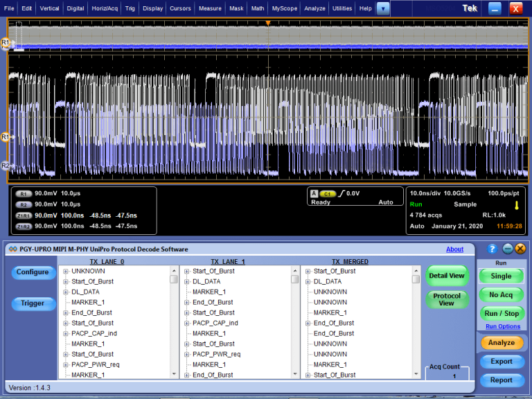 MIPI-MPHY-UFS Protocol Decode Software