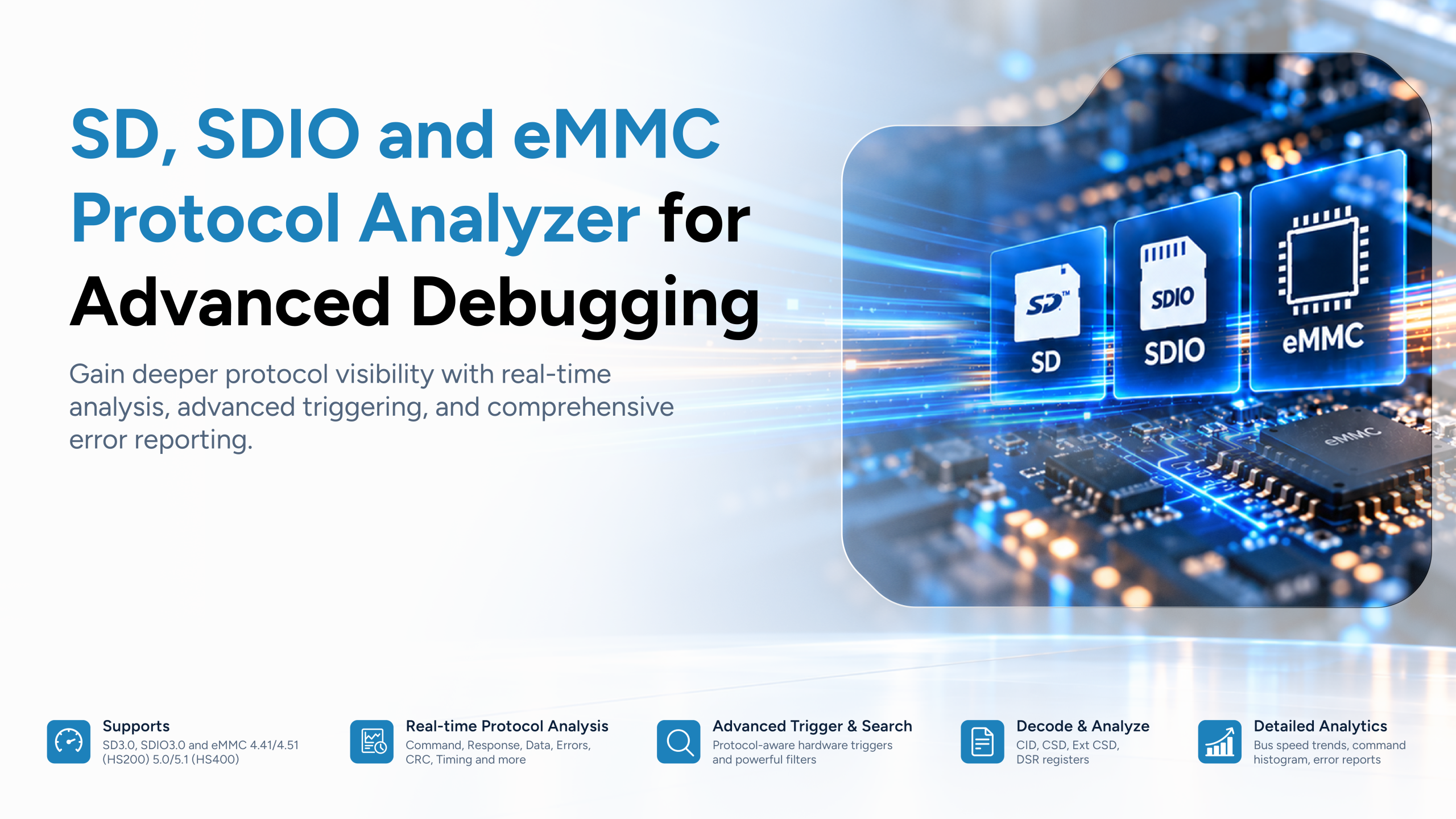 SD/SDIO/eMMC protocol analyzer feature image